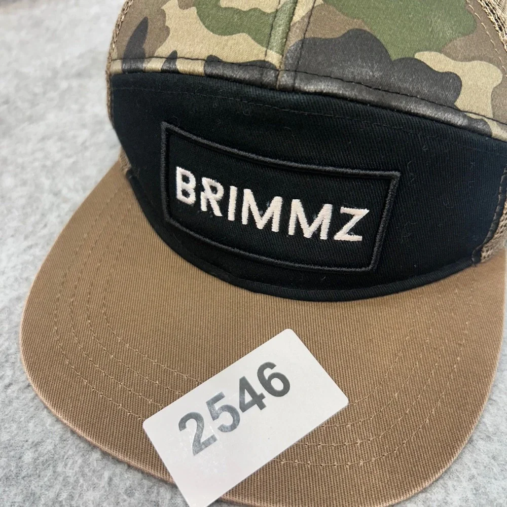 Brimmz Patch Kids Brown Camo Brimmz Trucker Hat Mesh Snapback Flat Brim Size M